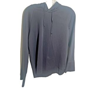 Apana Pullover Activewear Hoodie Sweatshirt Plain Black‎ Womens Sz M Stretch